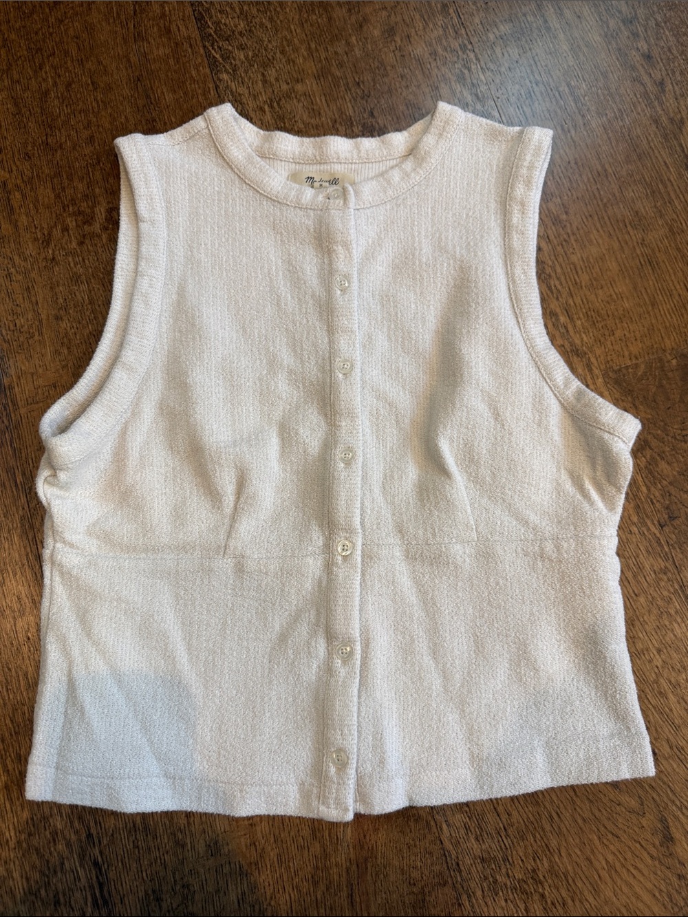 Madewell Cream Button-Front Tank Top